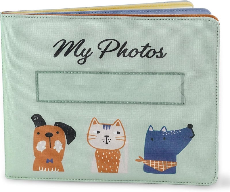 FANNA Baby's My First Photo Album with Cat and Dog Patterns, Soft Cloth Photo Album with Color Pages for 10 Pictures (4x6 inches) - Image 1